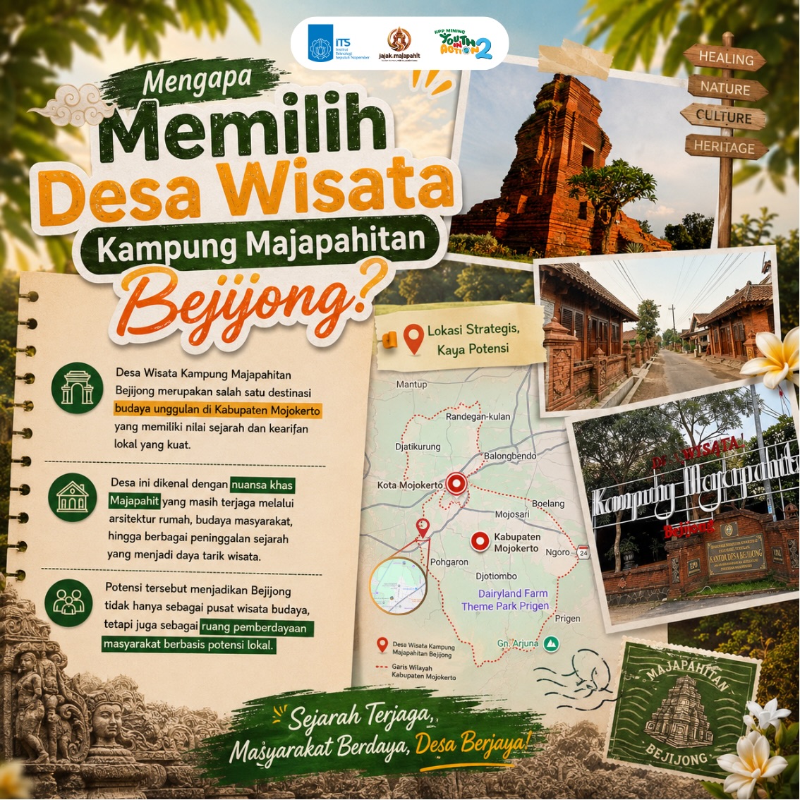 Keindahan sudut Desa Wisata Bejijong yang sarat nilai sejarah dan budaya.